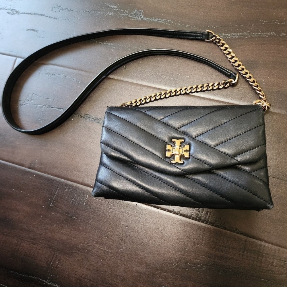 Tory Burch Black Chevron Crossbody Bag